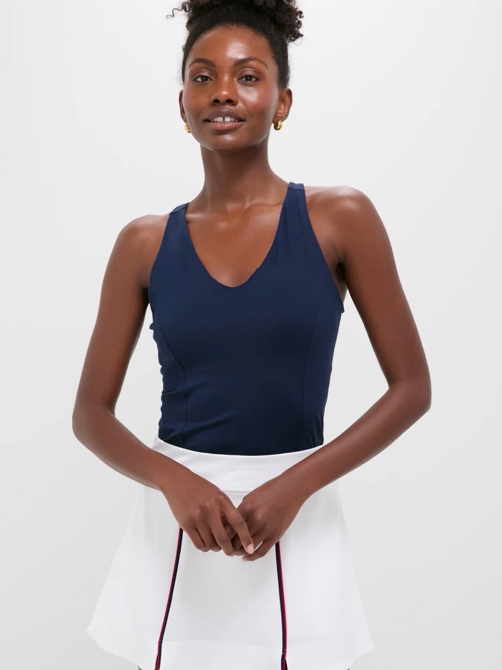 Tuckernuck Navy Compression Spandex Lena Tank Large L NWT